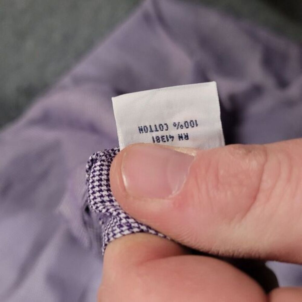 Ralph Lauren RL Twill Shirt Mens Large Micro‎ Gingham Check Button Down Purple - Picture 6 of 10